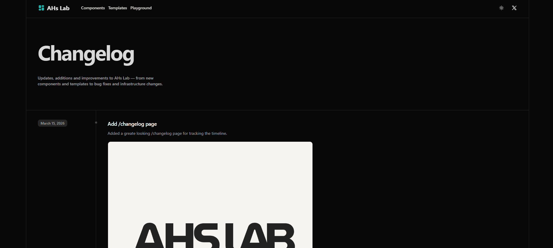 Changelog page launched